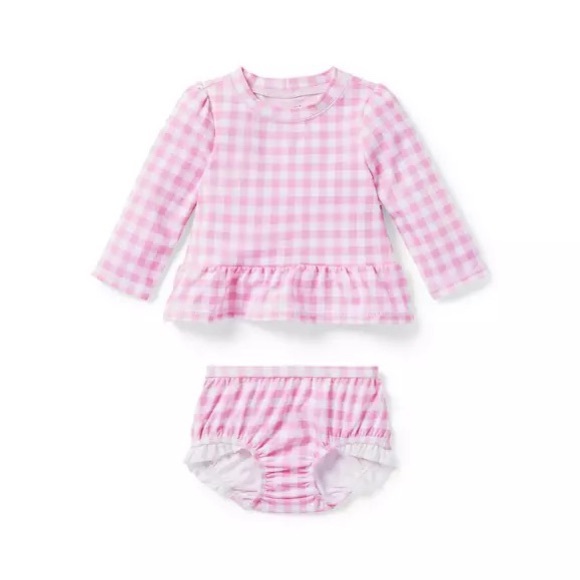 Janie and Jack Other - Janie and Jack Gingham Rash Guard Set 3-6M